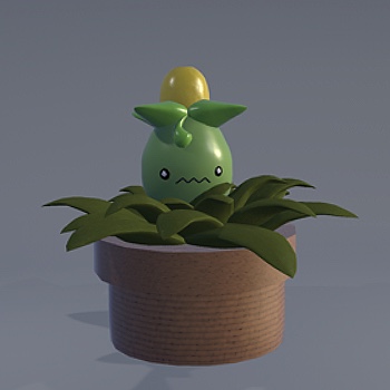 Since Smoliv is a grass type Pokemon I thought it would be a fun challenge to put him in the plant so he could have a habitat and it certainly was.