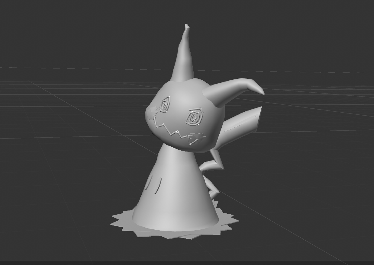 After many tries this was my successful version of making Mimikyu's very complicated spiral eyes.