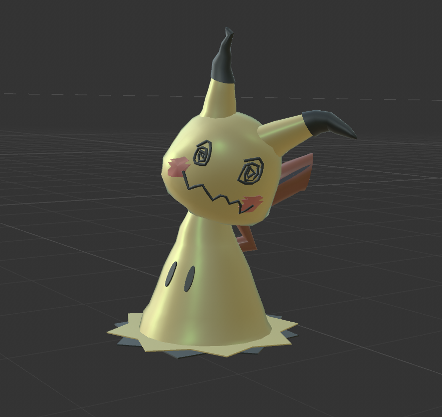 I had a much easier time finding textures I liked for Mimikyu than the other objects, I love the way the body texture looks.