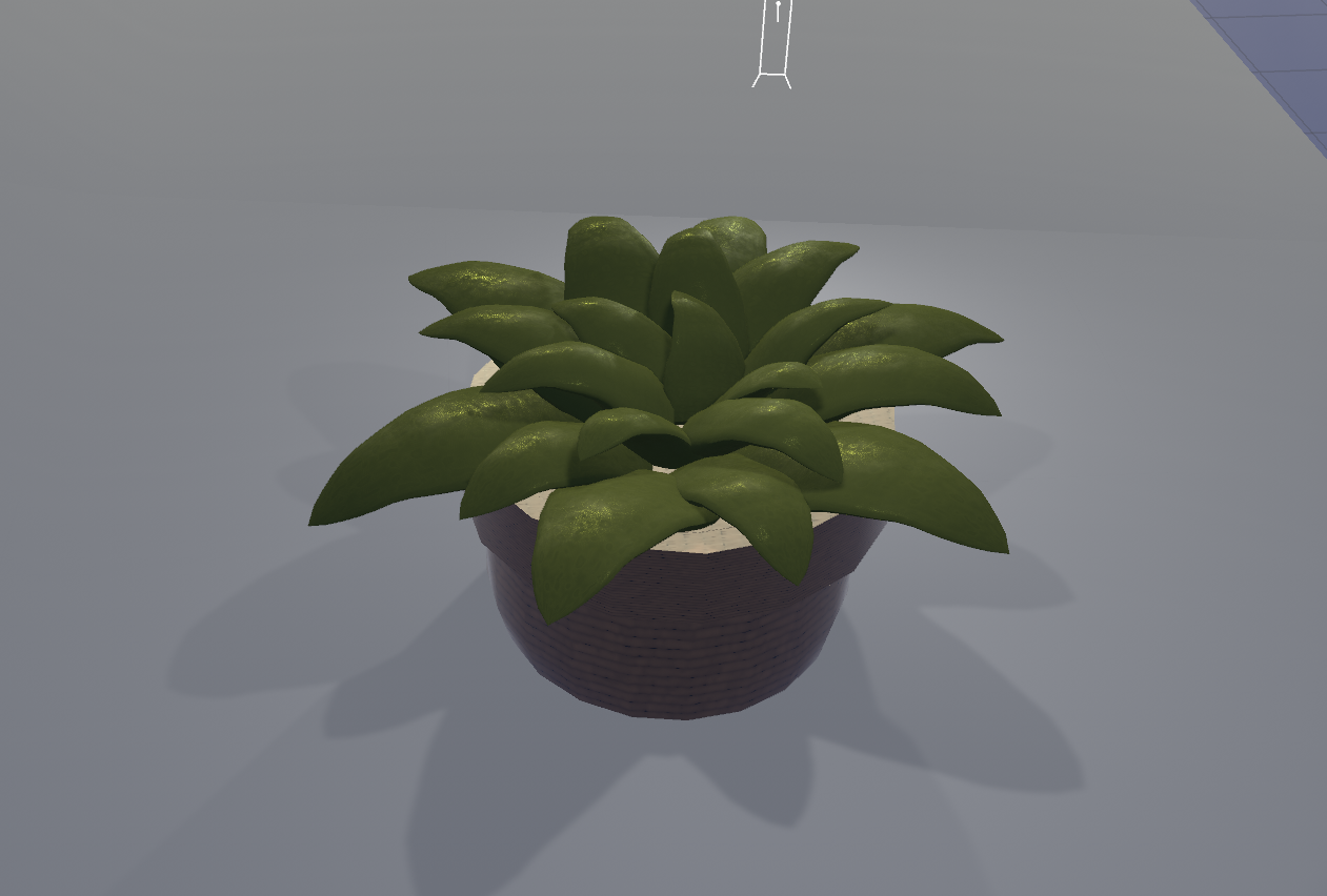 This succulent is a green version of the felt plant. This model taught me a lot about assembling an object together and having it make sense on every plane.