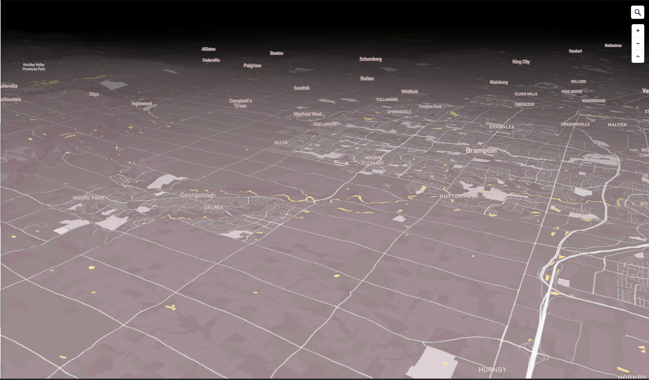 This colour scheme suffers the opposite issue of being too washed out and similar, it's hard to see the different areas, especially in the snow.